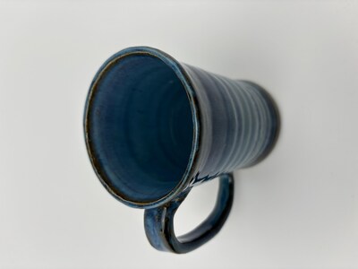 Sky Blue wheel thrown 10 ounce mug - image3